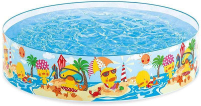 TopQore Intex 4 ft Duckling Snapset Pool for Kids Bath Tub Swimming Pool Bath Toy Inflatable Swimming Pool(Multicolors)