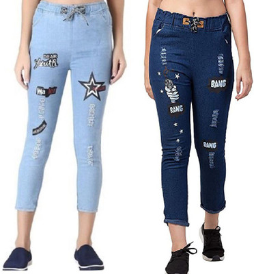 GLAMHOOD Jogger Fit Women Blue Jeans(Pack of 2)