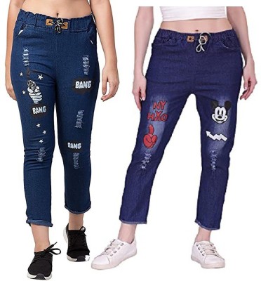 GLAMHOOD Regular Women Blue Jeans(Pack of 2)