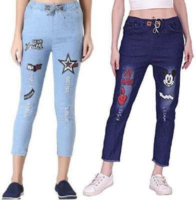 GLAMHOOD Jogger Fit Women Blue Jeans(Pack of 2)