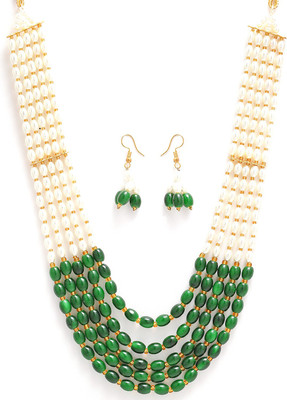 ZENEME Alloy Gold-plated Green Jewellery Set(Pack of 1)