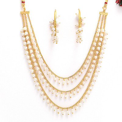 ZENEME Copper Gold-plated Green Jewellery Set(Pack of 1)