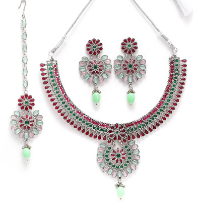 ZENEME Copper Gold-plated Multicolor Jewellery Set(Pack of 1)