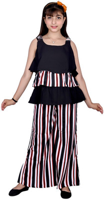 LIME N LEMON Striped Girls Jumpsuit