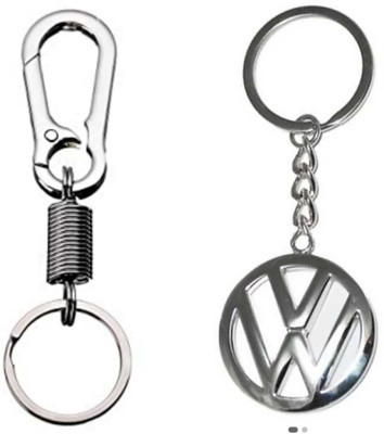 JAINSON MARTIN Combo of Valkswagen Logo & Spring Hook Locking Metal Keychain For Bike Keychain Key Chain