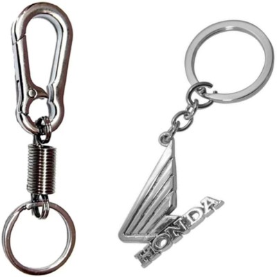 JAINSON MARTIN Combo of Wings Honda & Spring Hook Locking Metal Keychain Key Chain