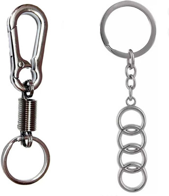 Blue Aura Combo of Audi Metal & Spring Hook Locking keychain Key Chain