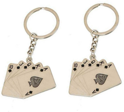 Jainzon Combo Of Silver Playing Card Keychain Key Chain