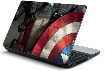 Techfit Laptop Skin Sticker Upto 15 inches - captain of america zoom Stretched Vinyl Laptop Skin Compatible for 15.6 inch(Theme: Signs & Symbols)