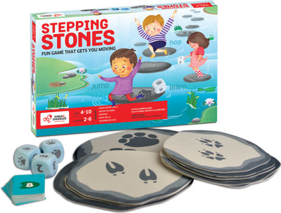 Chalk and Chuckles Stepping Stones, Active Movement Math Game, Ages 4-8 Fun Learning Activity Kit(Multicolor)