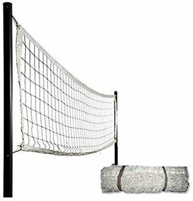 pargati White Heavy Duty Machine Made Cotton Volleyball Net (4 Side) Volleyball Net(White)