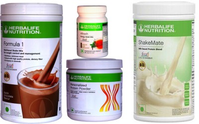 Herbalife Nutrition Formula 1 Chocolate + Protein Powder 200 G + Shake Mate + Afresh - Tulsi Protein Shake(1250 g, Chocolate, Tulsi)