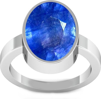 BWM GEMS Certified Natural 7.25 Ratti Blue Sapphire Stone ( Neelam ) For Men And Women Sterling Silver Sapphire Ring