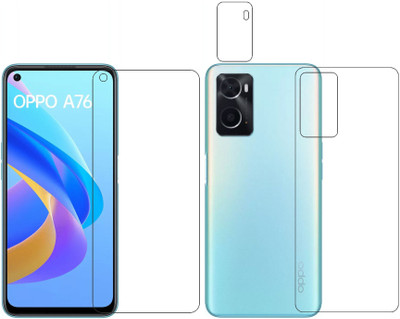 wooden craft Front and Back Tempered Glass for OPPO A76 {Flexible}, CPH2375, A76(Pack of 3)