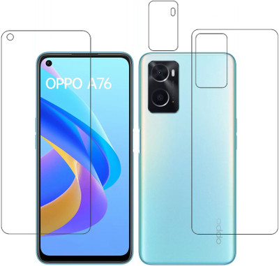 wooden craft Front and Back Tempered Glass for OPPO A76 {Flexible}, CPH2375, A76(Pack of 3)