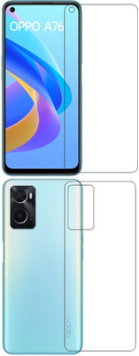 wooden craft Front and Back Tempered Glass for OPPO A76 {Flexible}, CPH2375, A76(Pack of 2)