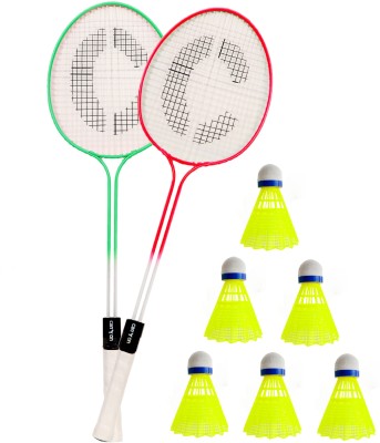 CARRY ON DUAL SAFT BADMINTON RACKET 2 PIEC WITH 6 PIEC SHUTTLE Badminton Kit