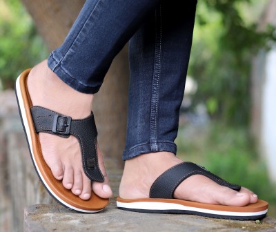 aadi Men Men's Tan & Black EVA Daily Wear Casual Slipper Slippers(Tan, Black 7)