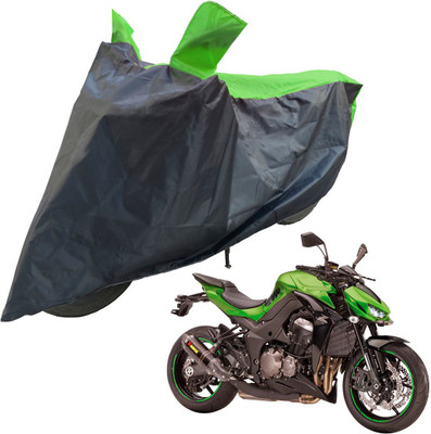 RiderShine Two Wheeler Cover for Kawasaki(Z1000, Black, Green)