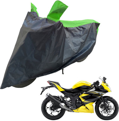 RiderShine Two Wheeler Cover for Kawasaki(Ninja 250, Black, Green)