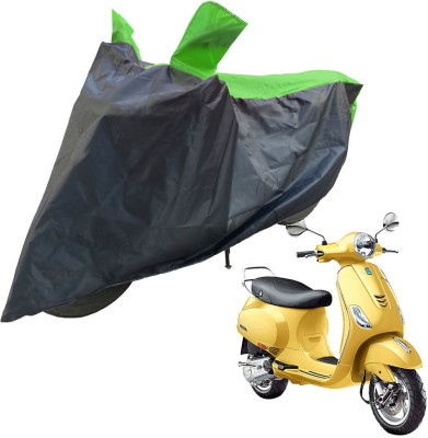 RiderShine Two Wheeler Cover for Piaggio(Vespa VXL 150, Black, Green)