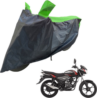 RiderShine Two Wheeler Cover for Bajaj(Discover 135, Black, Green)