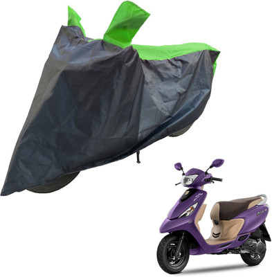 RiderShine Two Wheeler Cover for TVS(Scooty Zest 110, Black, Green)