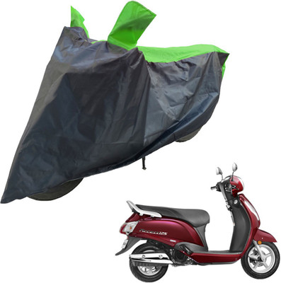 RiderShine Two Wheeler Cover for Suzuki(New Access 125, Black, Green)