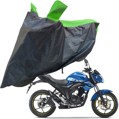 RiderShine Two Wheeler Cover for Suzuki(Gixxer, Black, Green)