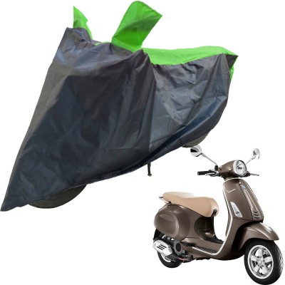 RiderShine Two Wheeler Cover for Piaggio(Vespa VXL 125, Black, Green)