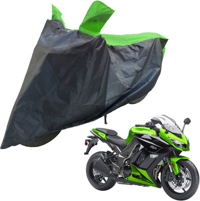 RiderShine Two Wheeler Cover for Kawasaki(Ninja 1000, Black, Green)