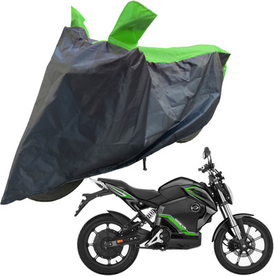 RiderShine Two Wheeler Cover for Revolt(RV 300, Black, Green)