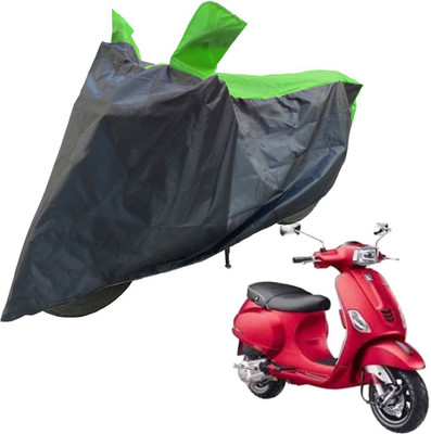 RiderShine Two Wheeler Cover for Piaggio(Vespa SXL 150, Black, Green)