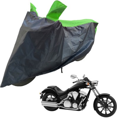 RiderShine Two Wheeler Cover for Honda(VT 1300CX, Black, Green)