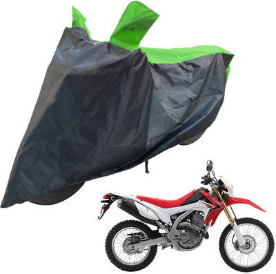RiderShine Two Wheeler Cover for Honda(CRF 250 L, Black, Green)