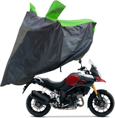 RiderShine Two Wheeler Cover for Suzuki(V Strom 1000, Black, Green)