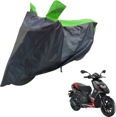 RiderShine Two Wheeler Cover for Aprilia(SR 125, Black, Green)