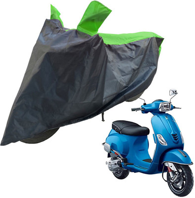 RiderShine Two Wheeler Cover for Piaggio(Vespa SXL 125, Black, Green)
