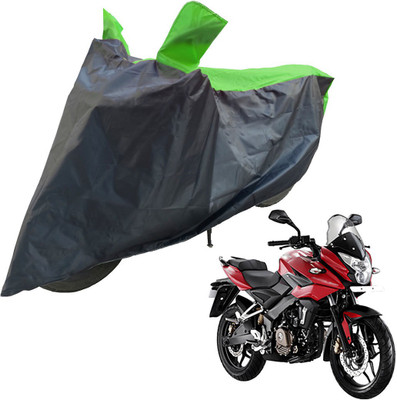 RiderShine Two Wheeler Cover for Bajaj(Pulsar RS 200, Black, Green)