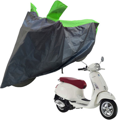 RiderShine Two Wheeler Cover for Piaggio(Vespa LX 125, Black, Green)