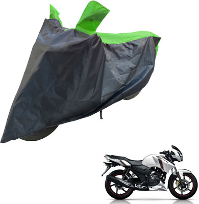 RiderShine Two Wheeler Cover for TVS(Apache 150, Black, Green)