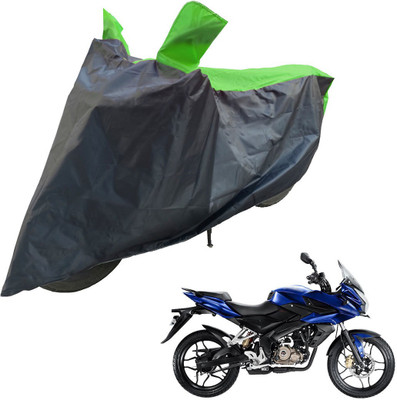RiderShine Two Wheeler Cover for Bajaj(Pulsar AS 150, Black, Green)