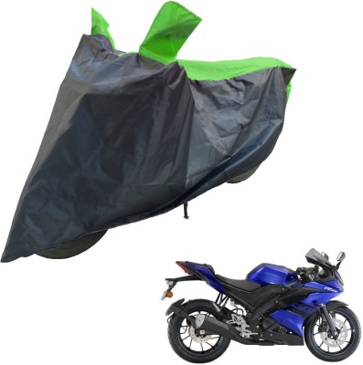 RiderShine Two Wheeler Cover for Yamaha(YZF R15 S, Black, Green)