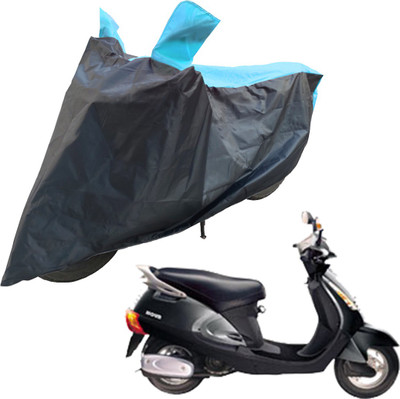 RiderShine Two Wheeler Cover for Kinetic(Nova EX, Black, Blue)