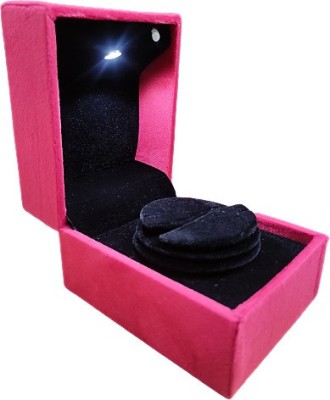 Pravi Arts Red velvet engagement ring case with light and turn table / rotating table .Engagement / proposal ring case Vanity Box(Red)
