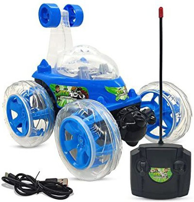 niveeka Rechargeable Remote Control Twisting Stunt Car with 360 Degrees Rotation N69(Blue)