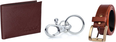 Mundkar Wallet & Belt Combo(Brown)