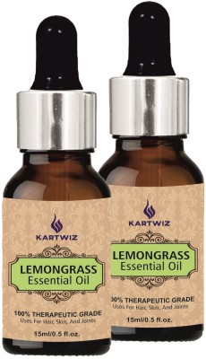 Kartwiz Lemongrass Essential Oil Pack of 2(30 ml)