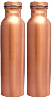 New Look Impex Copper water bottle set of 2 1000 ml Bottle(Pack of 1, Gold, Brass, Copper)