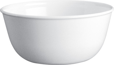 CORELLE Glass Serving Bowl Livingware Winter Frost White 828 ml Curry/Noodle Bowl Pack of 1(Pack of 1, Multicolor)